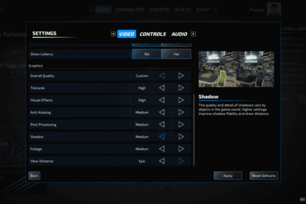 Settings Menu